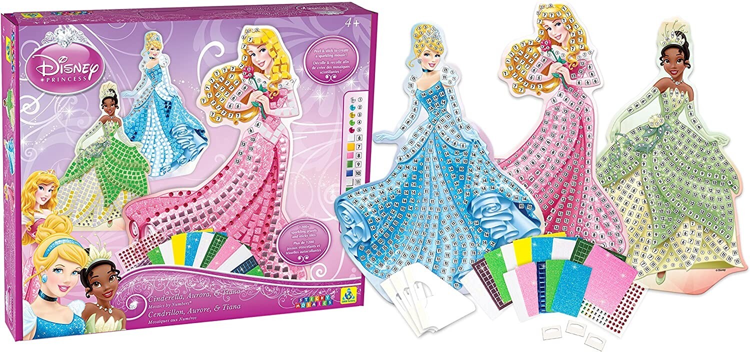 Sticky Mosaics Disney Princess Tiana Aurora and Cinderella