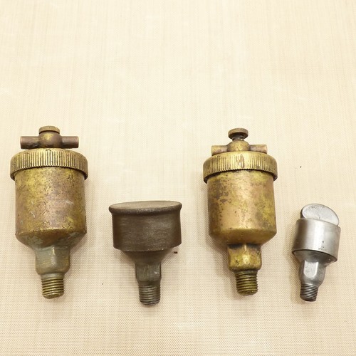Old hit miss engine machine brass steel oiler greaser grease cup part lot
