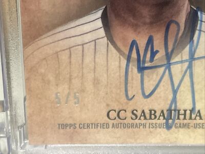 2021 Topps Dynasty DAP-CS5 CC Sabathia Auto Tri-Color Yankees /5