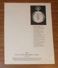 Rare Advertising Vintage IWC International Watch Company GRANDE COMPLICATION 1981
