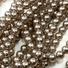 Czech Round Glass Imitation loose Pearls Light Brown nacre pearl color 2-12mm