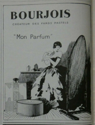 PRESSEWERBUNG 1926 BOURJOIS CREATEUR DES FARS PASTELLS MON PARFUM
