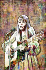 Joni Mitchell Poster, Joni Mitchell Tribute Fine Art Free Shipping US