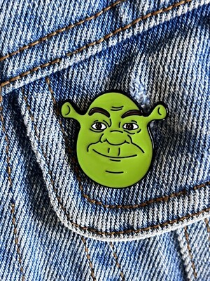 Shrek Face Enamel Pin - Excellent Condition