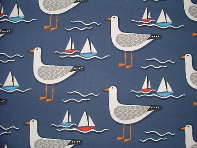 Whitby Möwe Maritim Küste Baumwolle Vorhang Polster Kissen Rollo Stoff