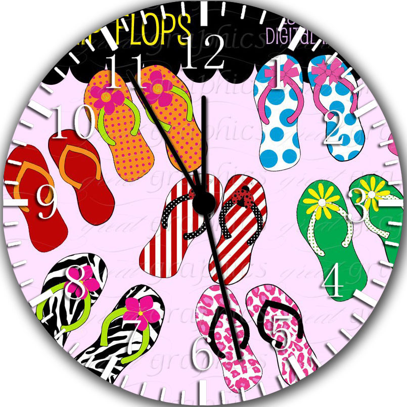 Flip Flops Frameless Borderless Wall Clock Nice For Gifts or Decor Z26