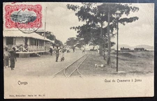 1905 Belgian Congo Real Picture postcard Cover Commerce Street In Boma