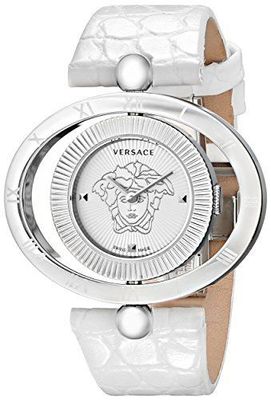 Versace Women's 91Q99D002 S001 Eon SS Reversible Bezel White Leather Watch