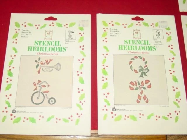 (6) Juegos de STENCIL HEIRLOOMS Serie Navidad - Vintage 1983 - K&B Industries Foto 3 de 4