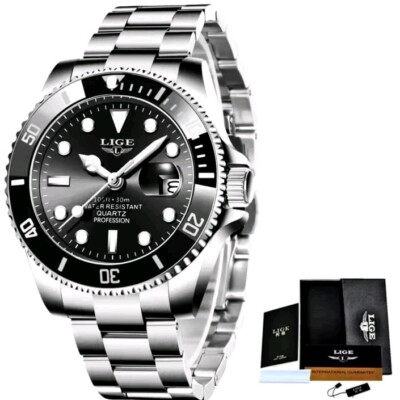 LIGE Herren Armbanduhr Mit Datum  Quarzuhren + Box 