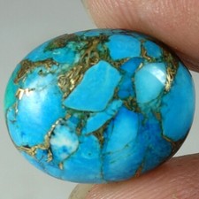 Natural Sky Blue Copper Turquoise Oval Cab Loose Gemstones 10.00Cts 14x 17x 05mm