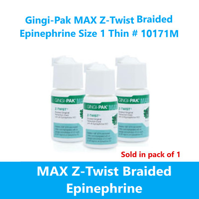 Gingi-Pak MAX Z-Twist Retraction Cord Braided Impregnated Epi Size 1 Thin 10171M