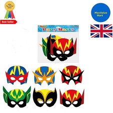 12 Colorful Superhero Masks for Kids - Perfect for Parties & Imaginative Play