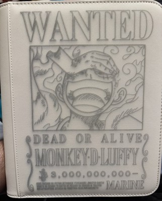 One Piece Laser Engraved 4 Pocket Wanted Luffy Top Loader Binder Made To Order