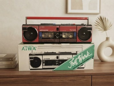 AIWA CS-W66U Rare Vintage Boombox Serviced Warranty Analog Stereo Serviced