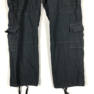 Corteiz Guerillaz Cargo Pants Mens L Black Ripstop Combat Rules