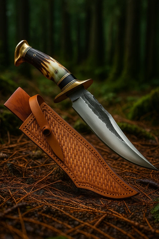 Handgefertigt D2 Survival Bowie Messer Knife Jagd EDC Campingmesser Hirschgeweih - Bild 2 von 4