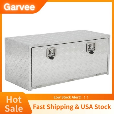Truck Bed Storage Container Aluminum Truck Bed Tool Box, 18X18X36 Inch Silver Di