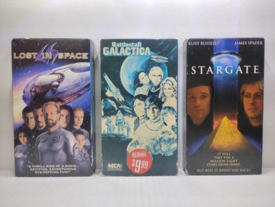 Lot Of 3 Action Sci-fi VHS Movies - Lost In Space/Battlestar Galactica/Stargate