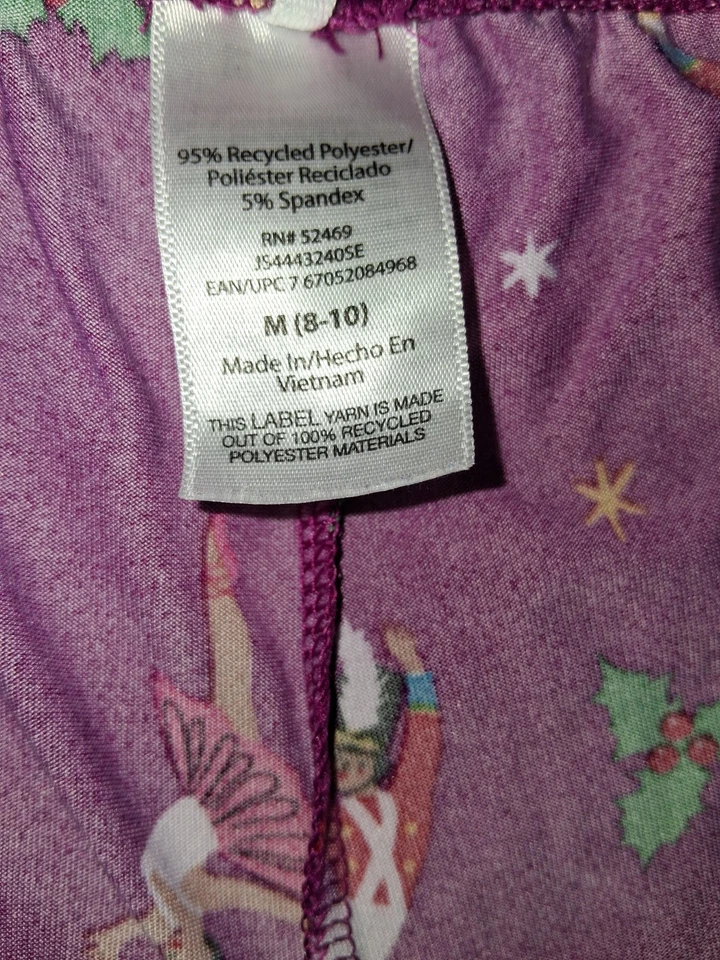 Pantalones de pijama cascanueces novedosos ropa de dormir para niñas talla 8-10 Foto 3 de 3