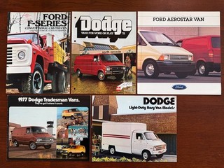 5 Prospekte / brochures Dodge Vans Tradesman Ford F Series USA Konvolut !