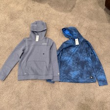 NWT LOT OF 2 Abercrombie Fitch Kids Boys 13/14 Tops Blue Gray Hoodie Sweatshirts