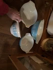 Set of 4 Vintage Pyrex Amish Butterprint Nesting Cinderella Mixing Bowls USA