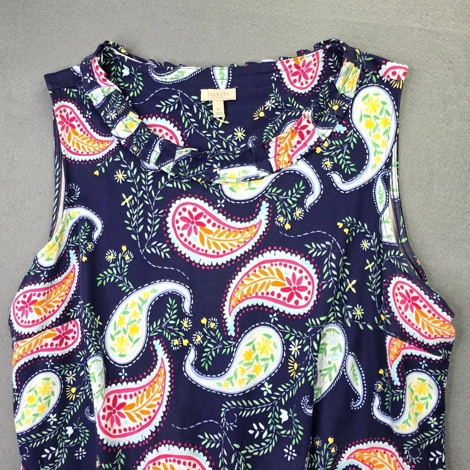 Conjunto de vestido y cárdigan tejido Talbots para mujer más 1X azul cachemira rosa cuello con volantes Foto 2 de 4