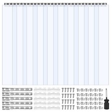 Clear PVC Strip Curtain,84 in Height x 60 in Width x 0.08 in Thickness,10 PCS