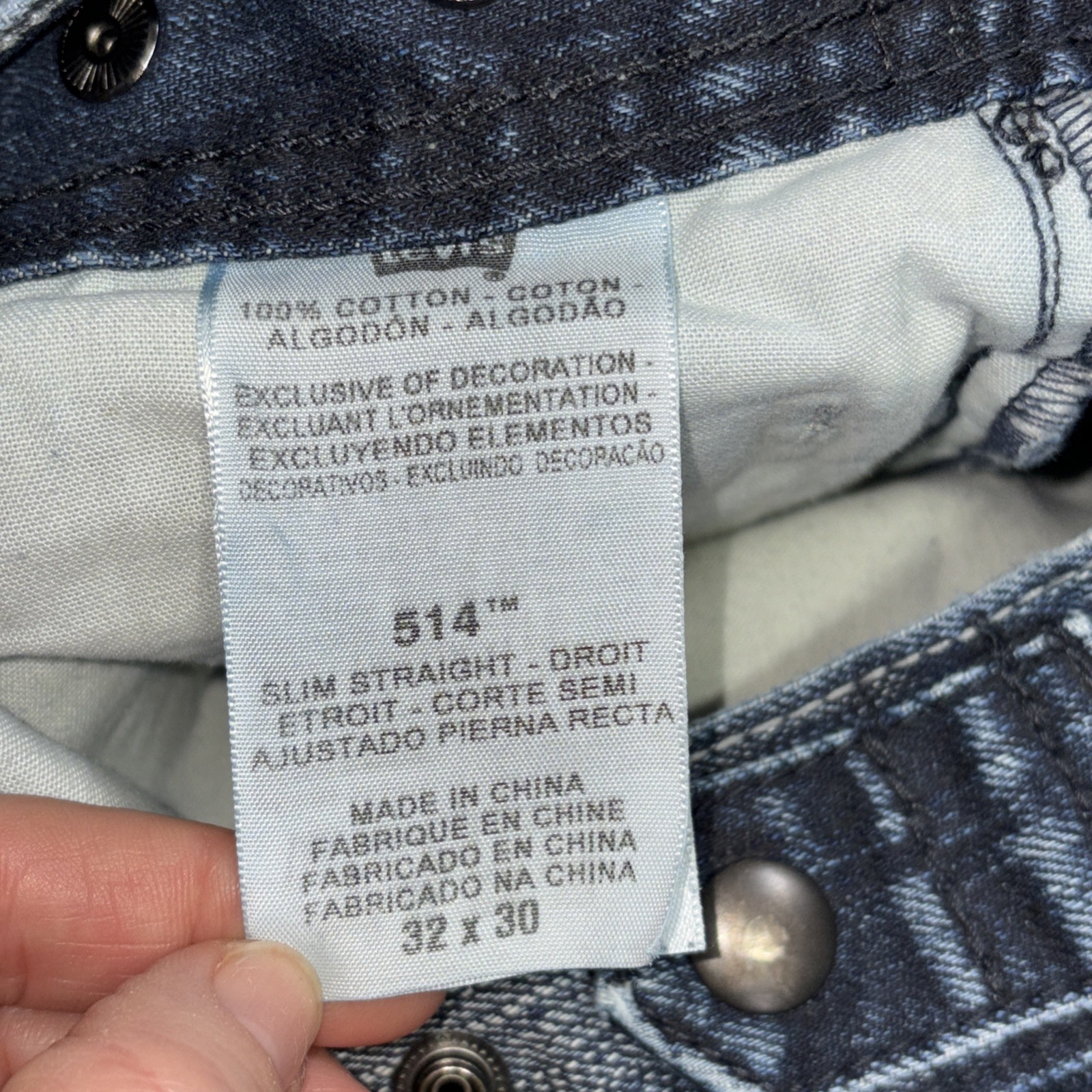 Levis 514 Jeans Mens 32x30 Blue Denim Slim Straight Fits 32 X 29 Unique - View 5