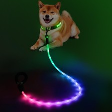 YFbrite 5FT Light Up LED Dog Leash, 15 Flashing Modes, Super Bright, USB-C Recha