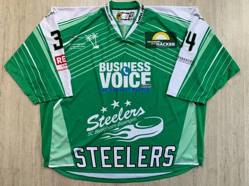 Bietigheim Steelers Germany Game Worn Hockey Jersey Goalie GXXL #34 SCHWARZER