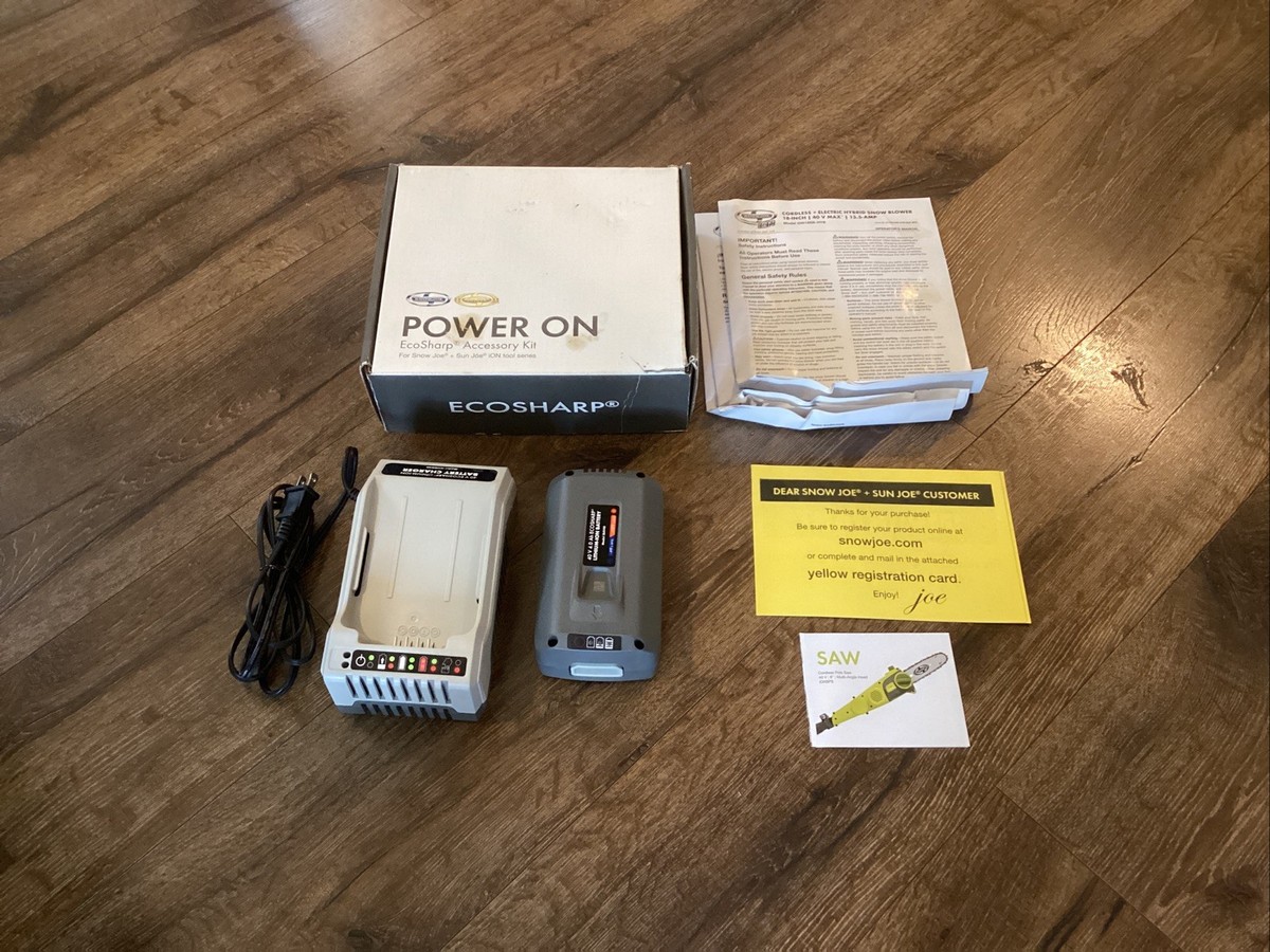 EcoSharp iCHRG40 Lithium-Ion Charger + iBAT40 40V 4.0Ah Snow Joe