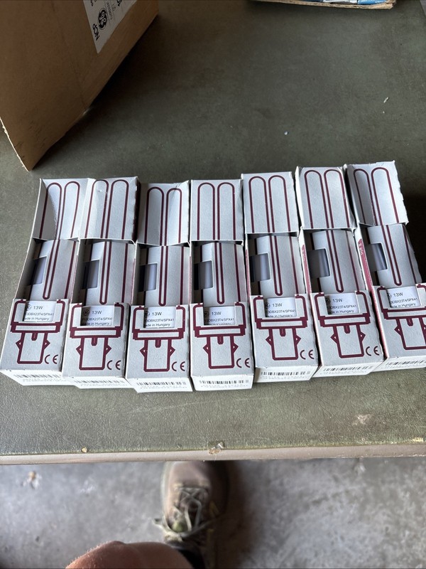 6 GE Biax D 13 W Watt 2 Pin BASE GX23-2 Bulb General Electric Fluorescent