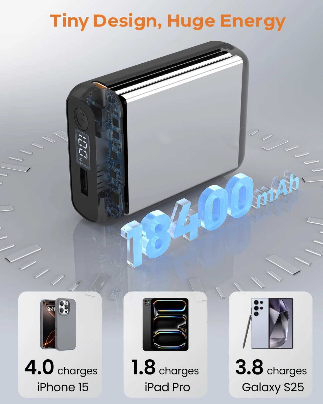 12V 18400mAh Heated Jacket Battery Pack, Portable Power Bank with Digital Displa - product detail image 6