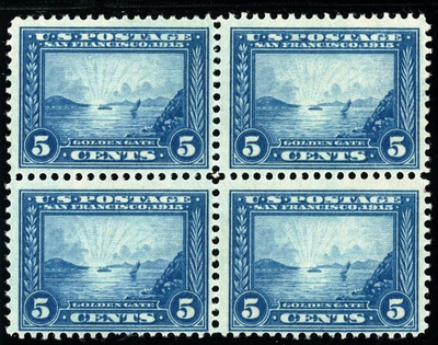 #ad Scott 399 OG MNH FVF US 1913 Panama Pacific Block SCV $640 $369.00