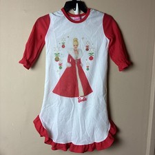Vintage Wundies 90s Barbie Christmas Kids Girls Pajama Nightgown Size 8