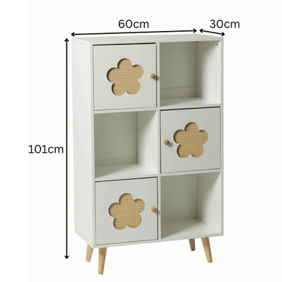 Daisy Cube Aufbewahrungsschrank 3 Türen 3 Regale Home Organizer Einheit weiß