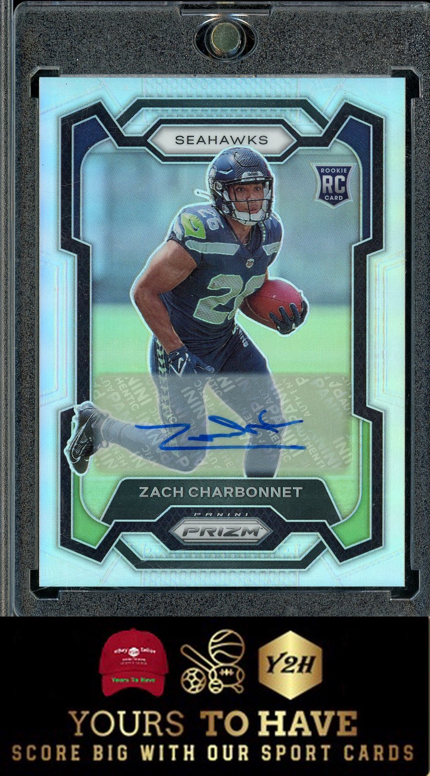 2023 Panini SILVER Prizm #392 Zach Charbonnet Autographs ROOKIE RC W/MAG