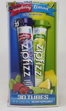 ZipFizz Energy Drink Mix 27 Tube Split Box L mon  Blue Raspberry READ CONDITION