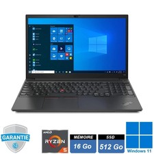Lenovo Thinkpad E15 Gen 3 Ryzen 5 5500U 16Go Ram SSD 512Go Windows 11 Pro