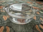 Vintage Pyrex #019 Clear Round Casserole Baking Dish 20 oz w Pyrex Lid 681-C-14