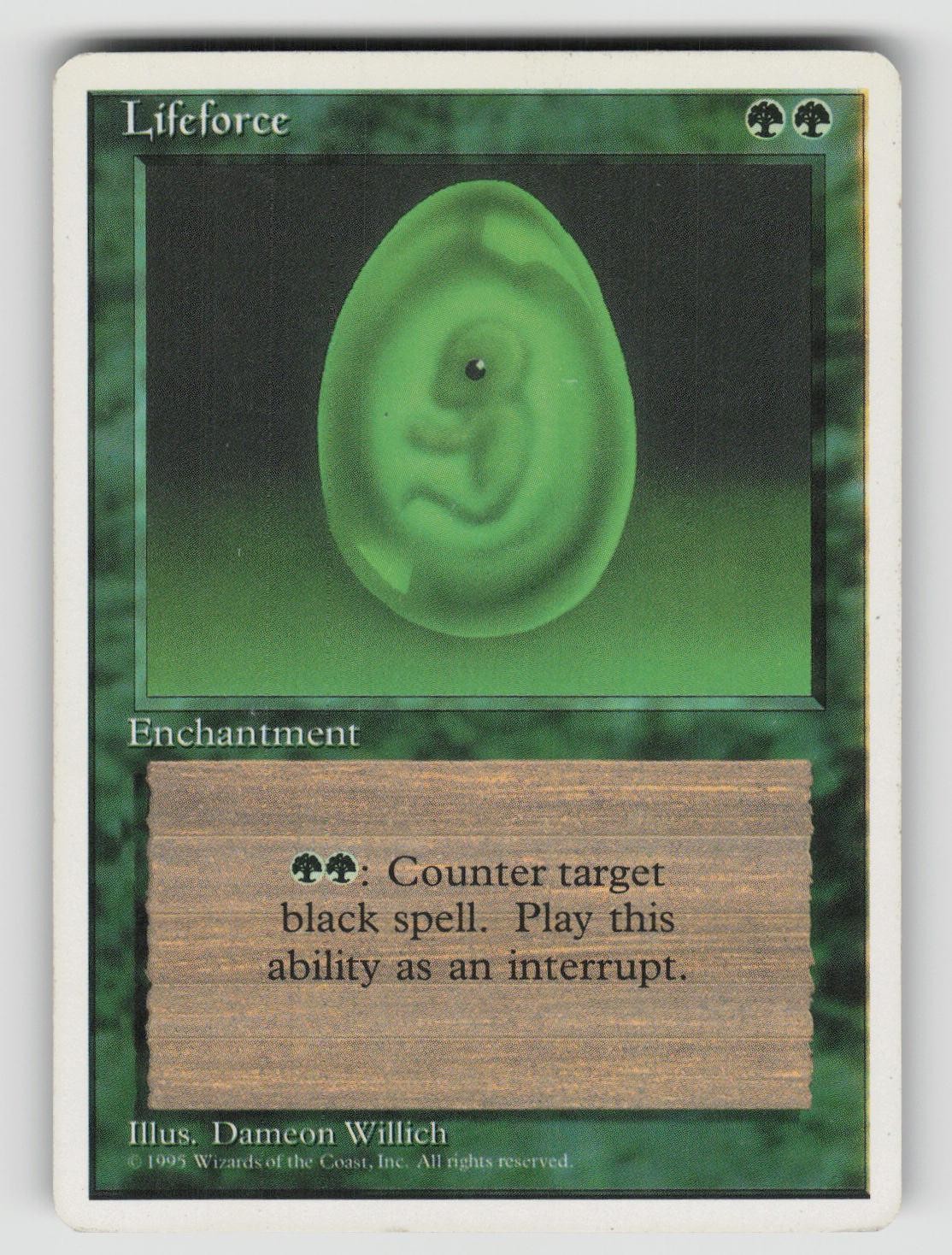 Lifeforce Uncommon Fourth Edition Magic: The Gathering Moderately Played