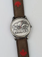 Vtg UNTESTED NOS Roots Canada Watch Leather Strap Band BEAVER FEVER