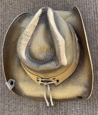 Peter Grimm Keith Style Natural Fiber Weave Drifter Cowboy Hat Adorned Sz OS 
