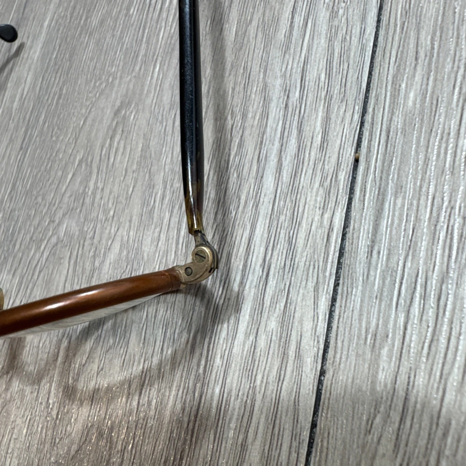 Antiguo sillín de gafas redondas American Optical Windsor de 1900 marrón vintage Foto 3 de 4