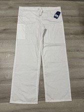Cherokee Pants Unisex White Drawstring Medical Scrub Pants Medium