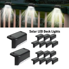 Solar LED Deck Lights Waterproof For Step Fence Garden Pool Outdoor Lighting