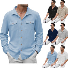 Men's new casual business shirt long sleeved shirt