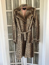 Jaeger Leopard Print Trench Coat - Size Small